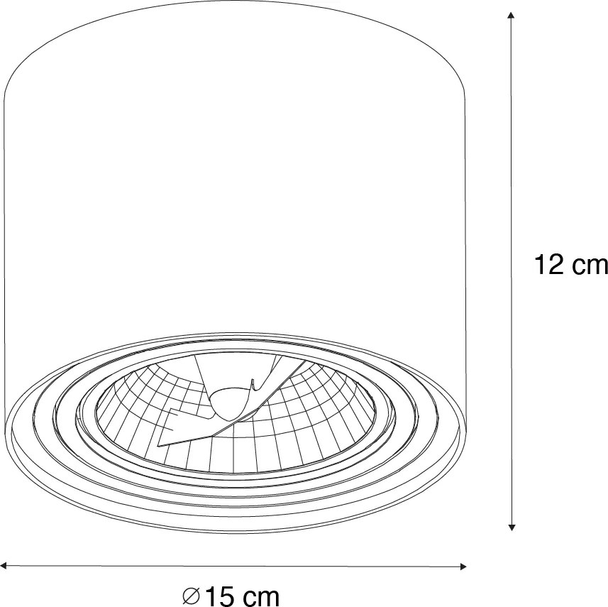Set di 4 faretti da soffitto moderni neri orientabili e inclinabili AR111 - Rondoo Up