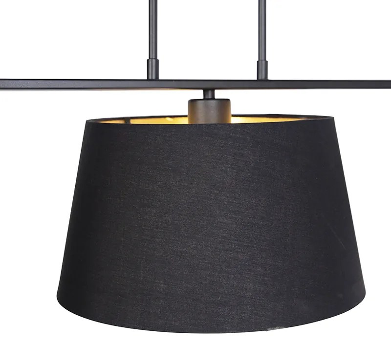 Lampada a sospensione paralumi nero oro 32 cm - COMBI 3 Deluxe