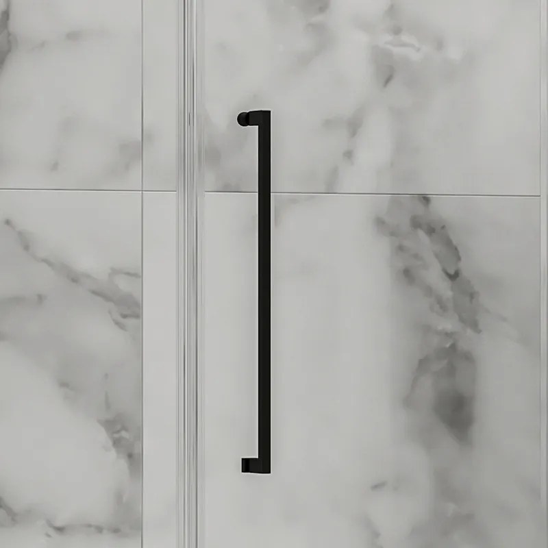 Kamalu - Porta doccia 135cm battente e 2 fissi colore nero | KT6000N