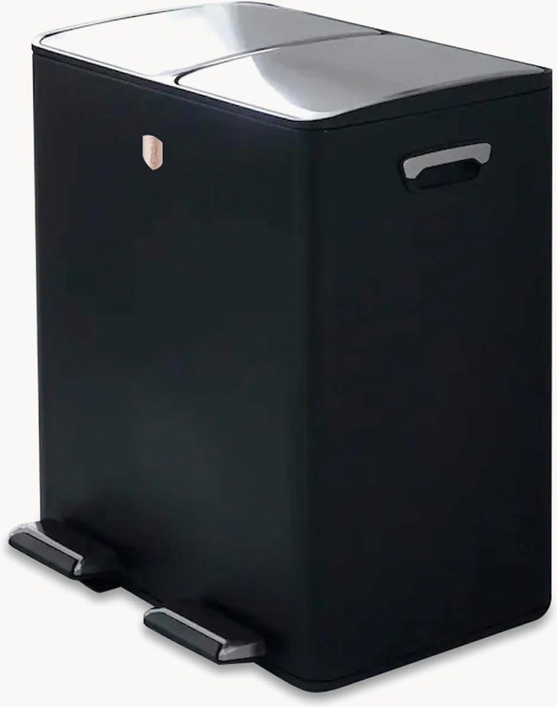Set di 2 cestini con pedale neri opachi