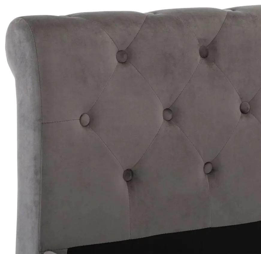 Giroletto grigio in velluto 160x200 cm