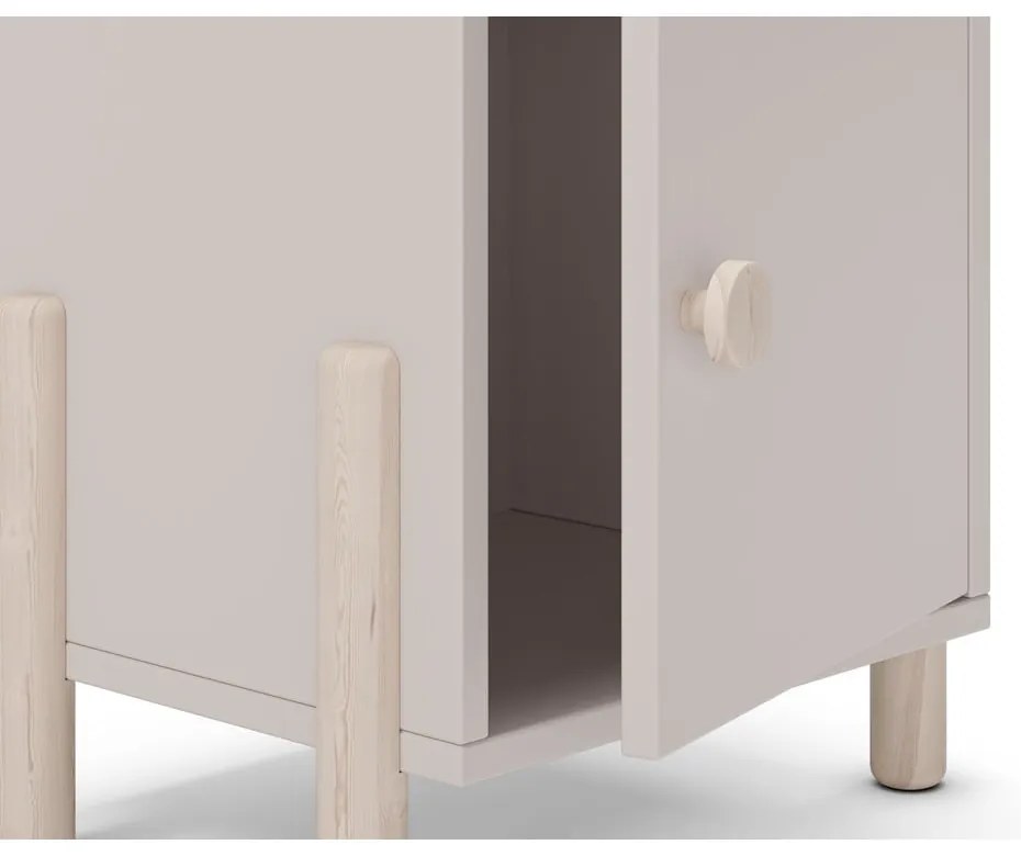 Comodino per bambini color crema in legno di pino Enola - Marckeric