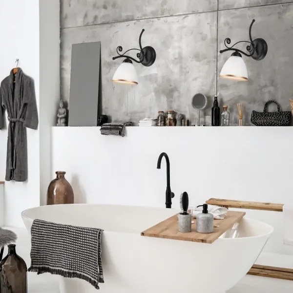 Applique RETRO II 1xE27/60W/230V nero opaco