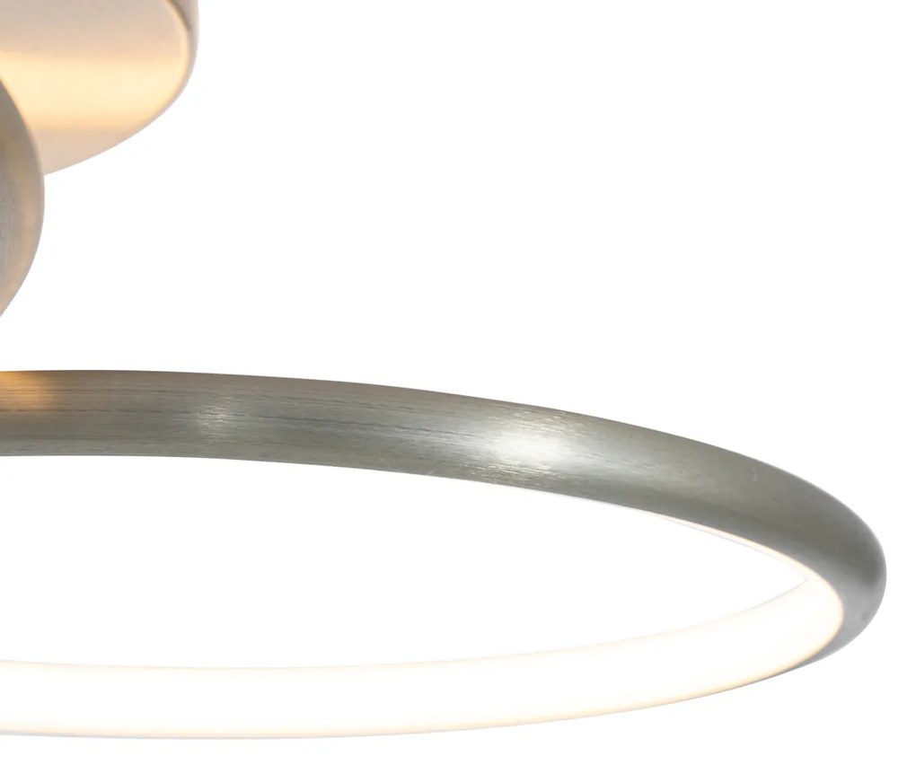 Plafoniera in acciaio con LED dimmerabile a 3 livelli 2 luci - Joaniqa