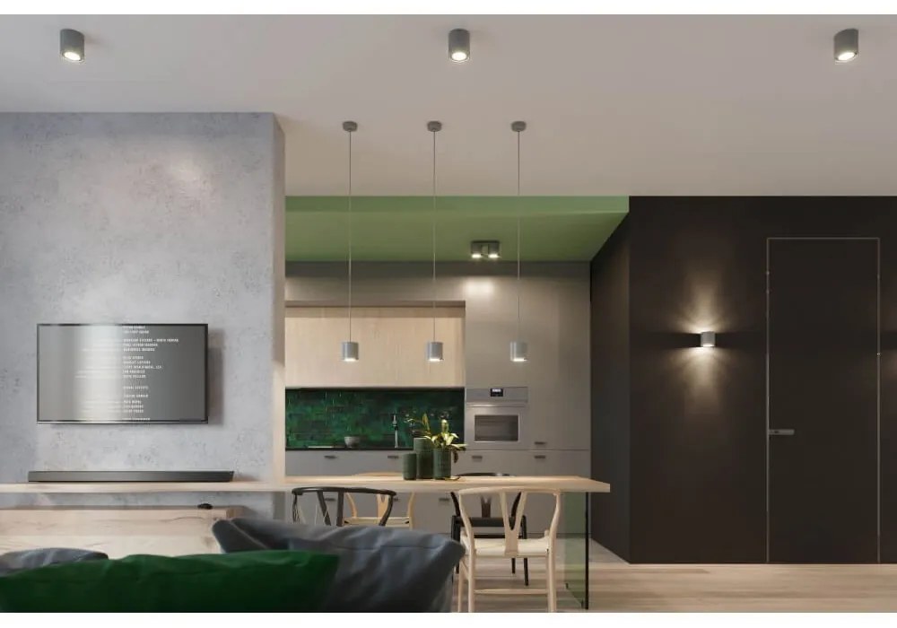 Plafoniera da Soffitto in Alluminio ORBIS 1 GU10 Grigia da interno Colore del corpo Grigio