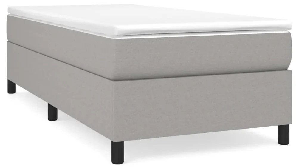 Giroletto a molle con materasso grigio chiaro100x200 cm tessuto