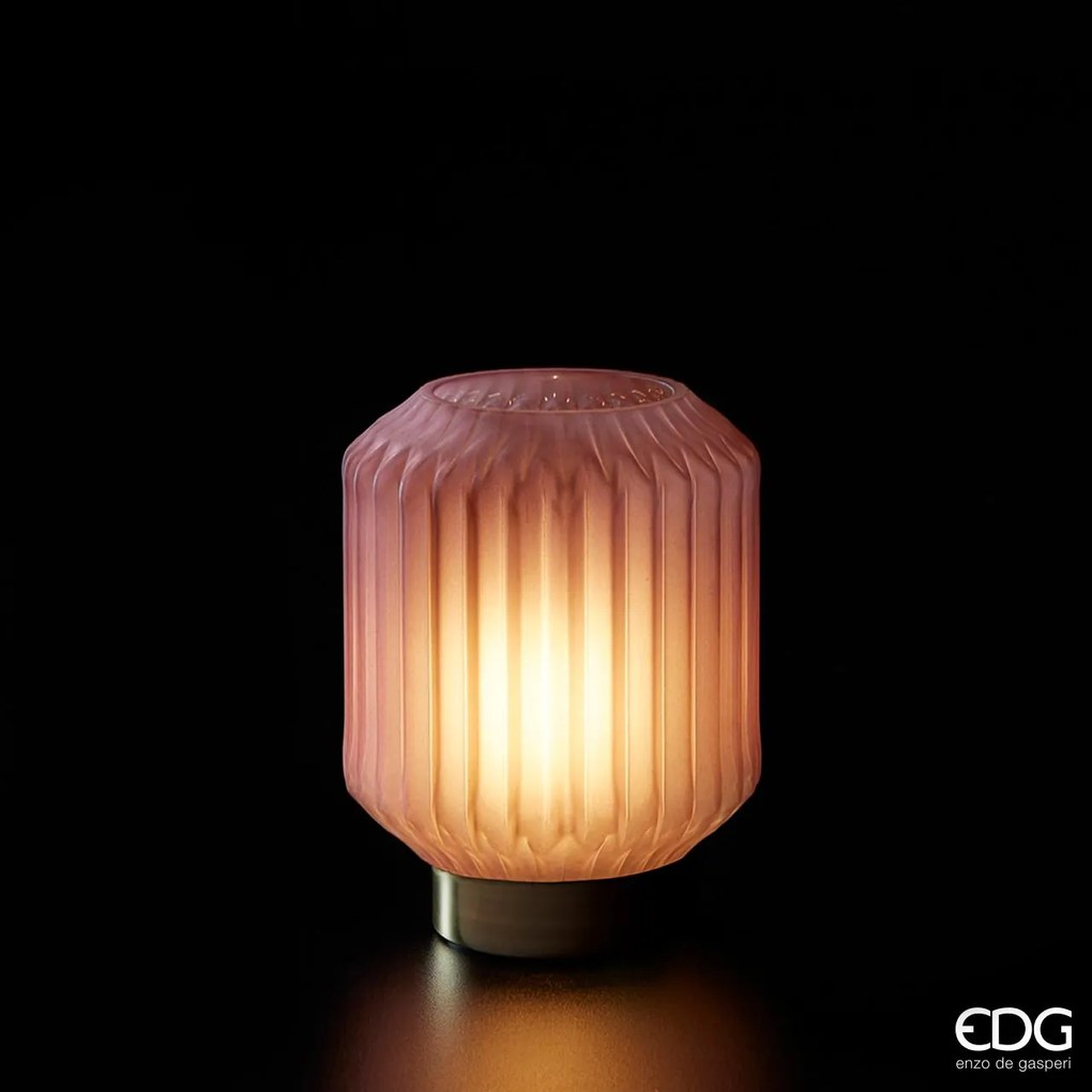 EDG - Enzo De Gasperi Lampada Bright con base oro H 17 Times rosa scuro