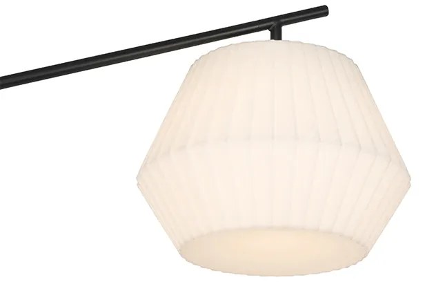 Lampada da terra da esterno di design nera con paralume bianco IP44 - Robbert