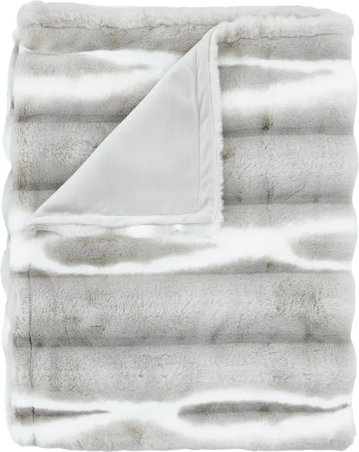 Coperta grigio chiaro in pelliccia finta 130x170 cm Flint – Catherine Lansfield