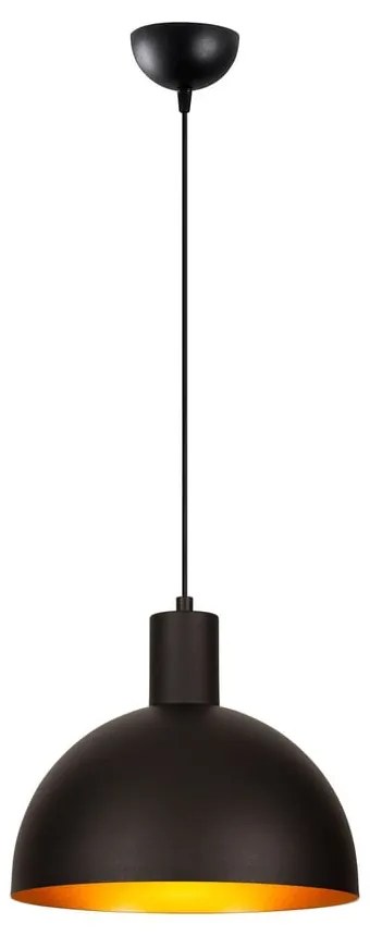 Lampadario nero/dorato con paralume in metallo ø 30 cm Bakh – Opviq lights