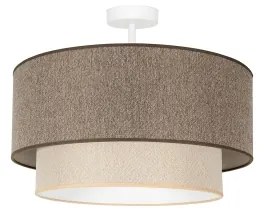 Duolla-Lampadario a plafone BOHO ECO RECYCLING 1xE27/15W/230V diametro 45 cm marrone/color crema