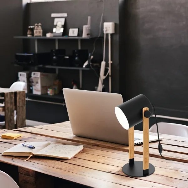 Eglo 43047 - Lampada da tavolo HORNWOOD 1xE27/28W/230V