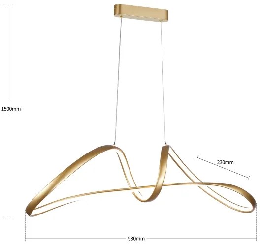 Brilagi-LED Lampadario dimmerabile su cavo TWISTER LED/60W/230V 3000-6000K oro + telecomando