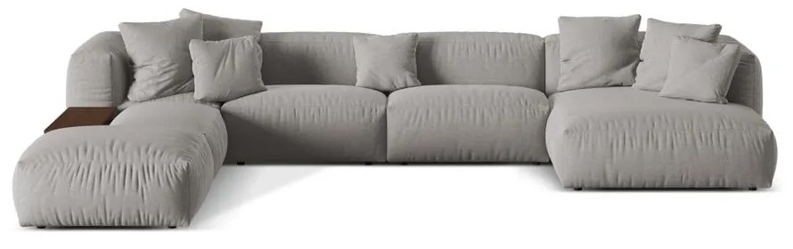 Divano angolare modulare grigio chiaro (angolo sinistro/U) Martina - Micadoni Home