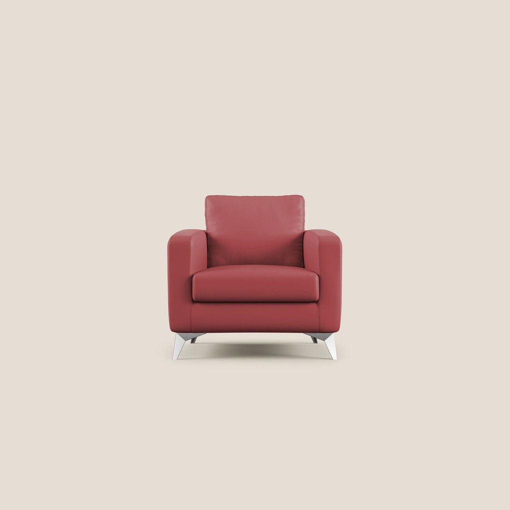 Orione Poltroncina in ecopelle moderna e impermeabile T04 rosso