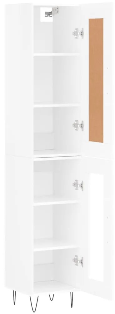 Credenza 34,5x34x180 cm in legno multistrato bianco lucido