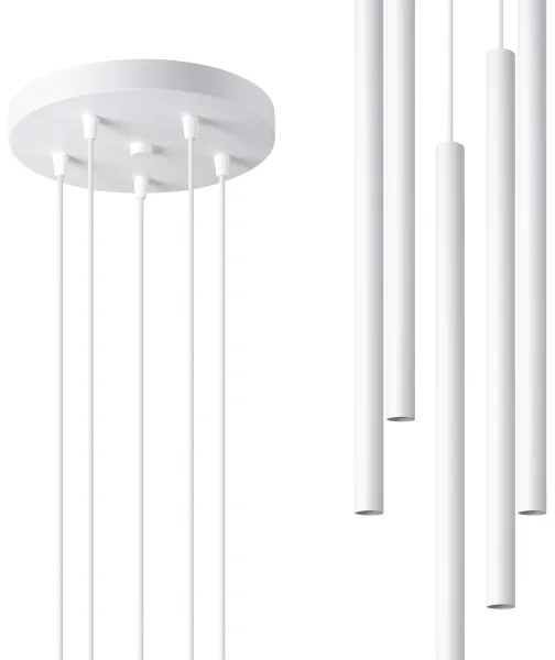 Sollux SL.1175 - Lampadario a sospensione con filo PASTELO 5xG9/8W/230V bianco