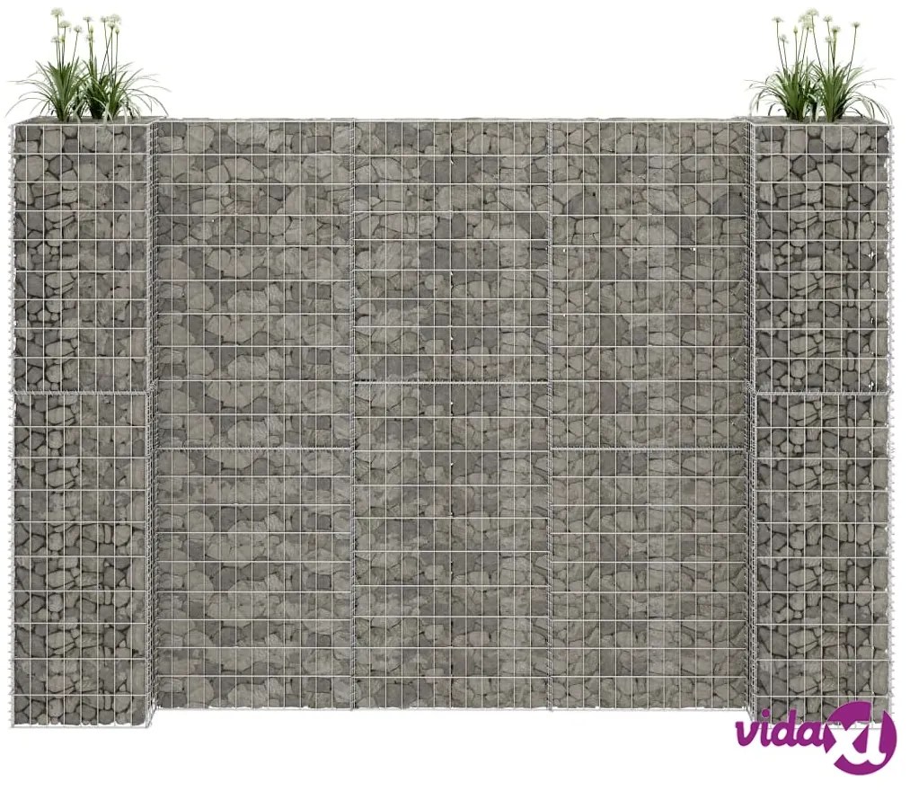 vidaXL Gabbione Fioriera ad "H" in Filo di Acciaio 260x40x200 cm