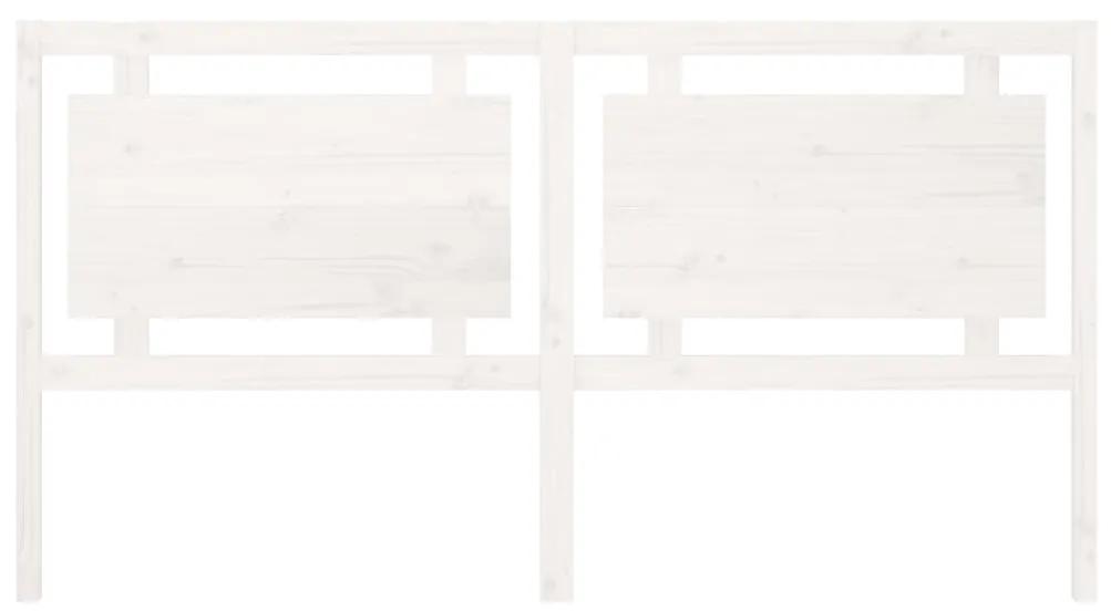 Testiera bianca 185,5x4x100 cm in legno massello di pino