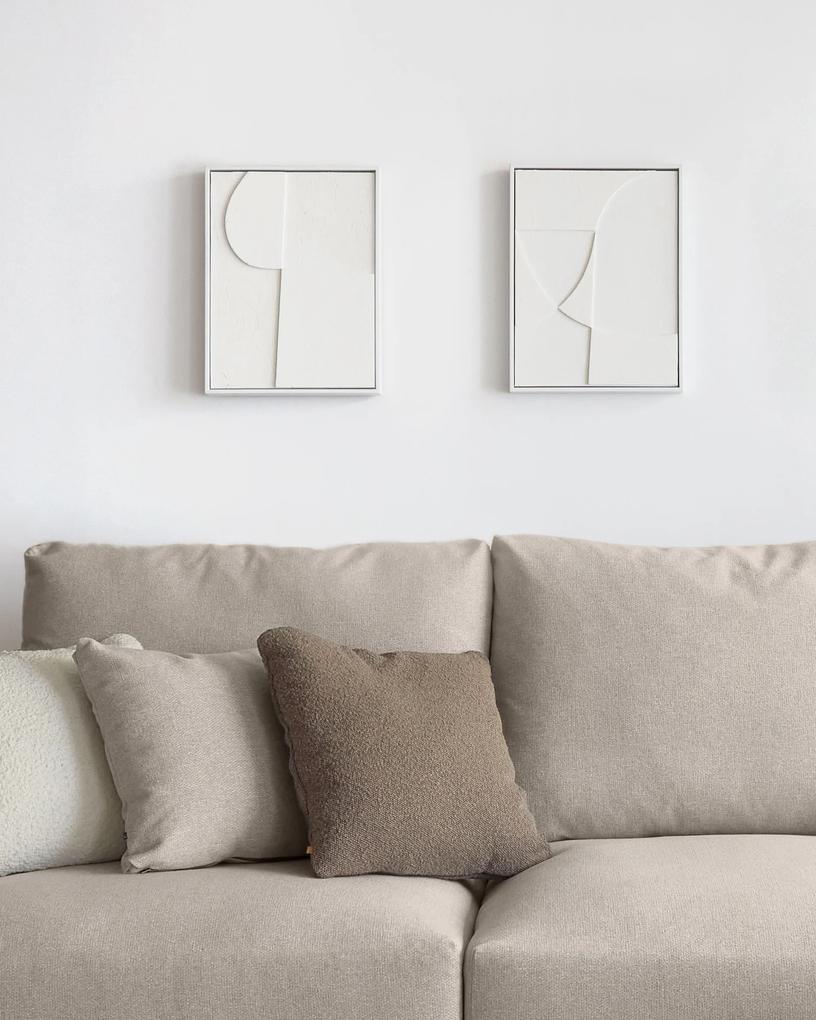 Kave Home - Set Beija di 2 quadri bianchi 32 x 42 cm