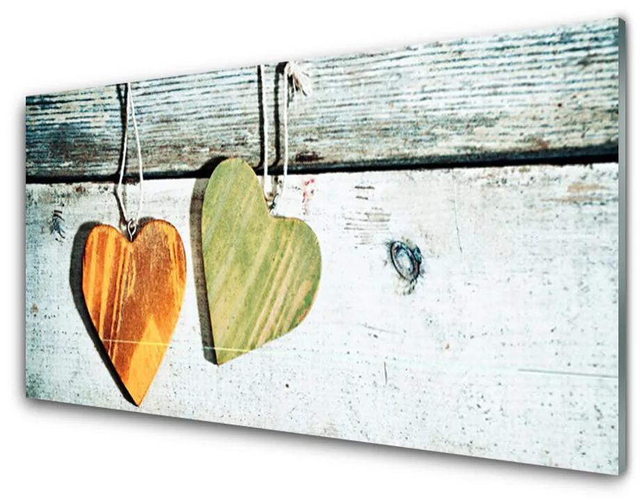 Quadro di vetro Arte del cuore in legno 100x50 cm