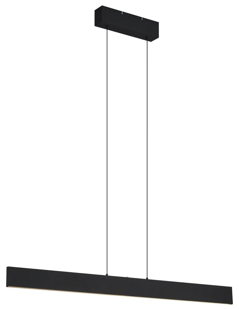 Lampada a sospensione moderna nera con LED dimmerabile a 3 livelli - Straight
