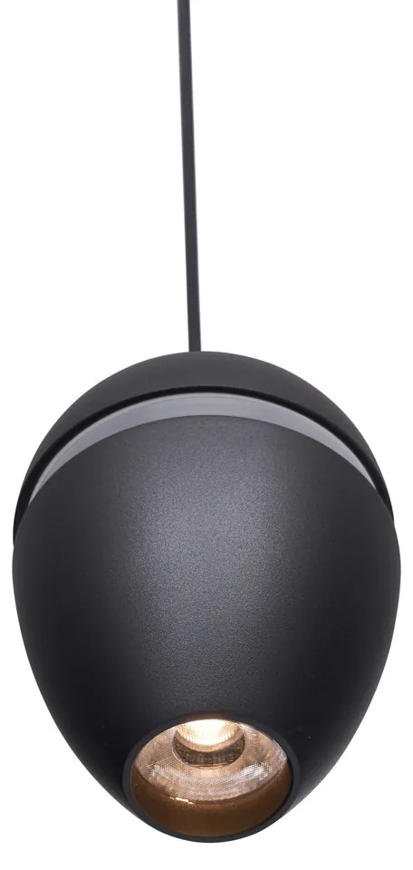 Sistema di illuminazione su binario con 10 luci nere monofase - Magnetic Eggy Puk