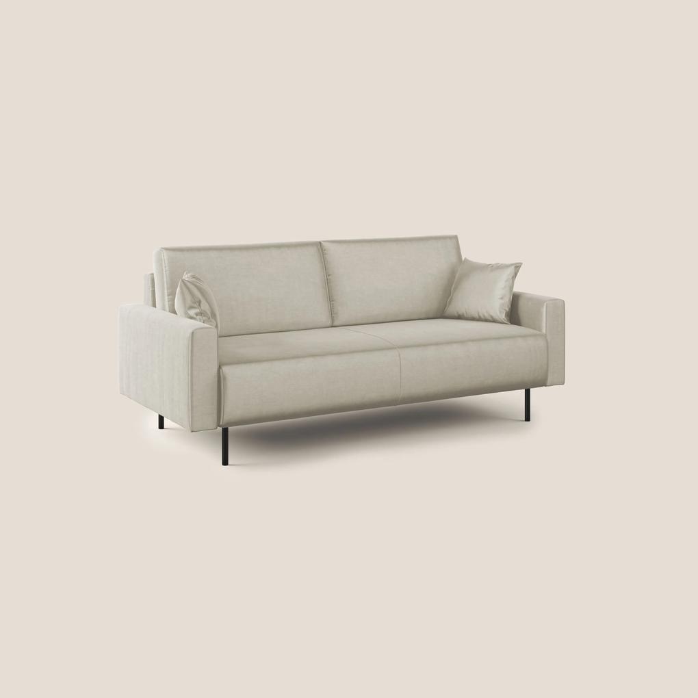 Arthur divano moderno in velluto morbido impermeabile T01 panna 170 cm