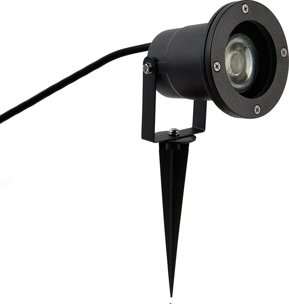 Faretto moderno nero con cavo e spina 200cm IP65 - Basic