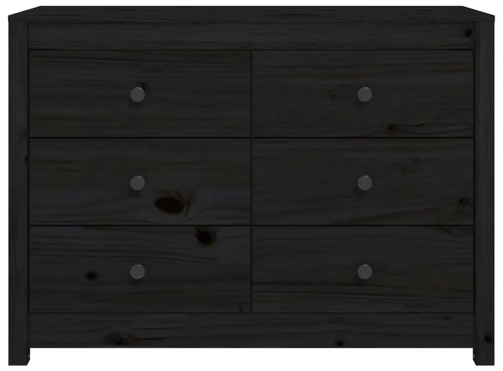 Armadietto miele nero 100x40x72 cm in legno massello di pino