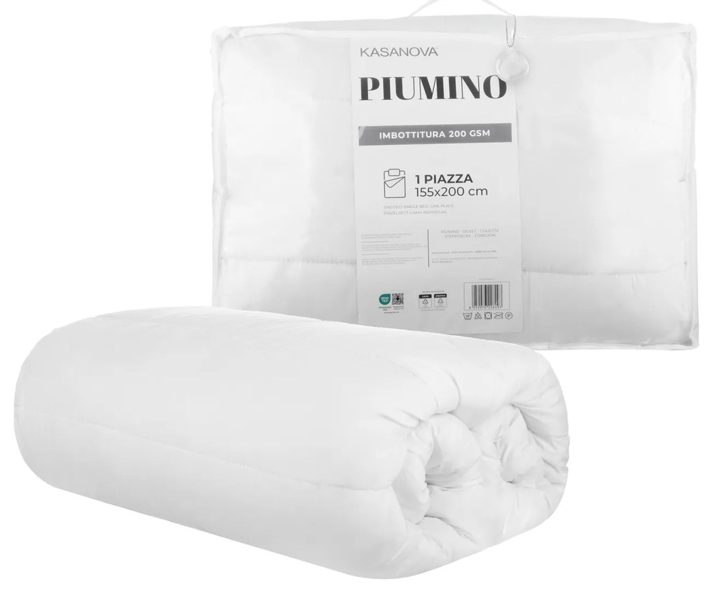 Piumino singolo in microfibra 200 gr/mq