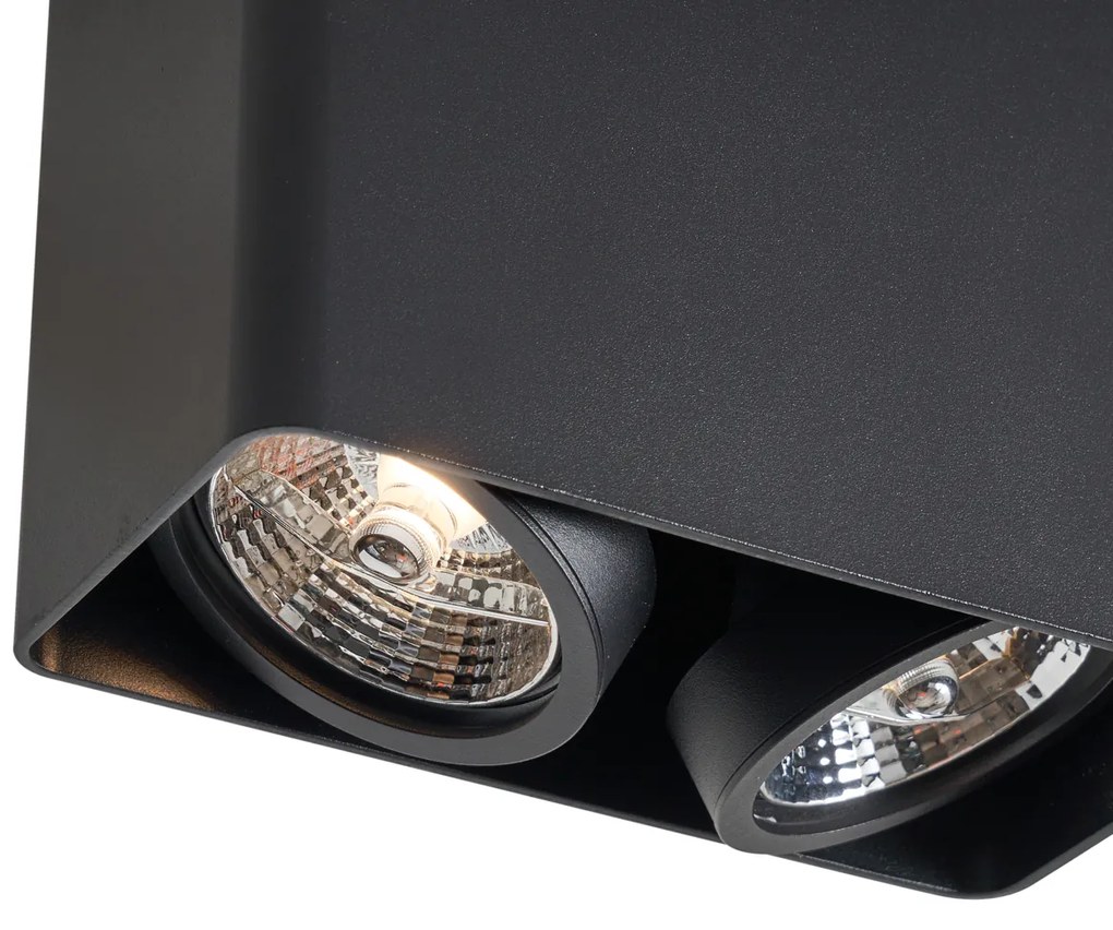 Faretto di design da superficie nero GU10 70mm 2-luci orientabile e inclinabile - Vox