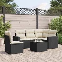 Set Divano da Giardino 6 pz con Cuscini Nero in Polyrattancod mxl 86954