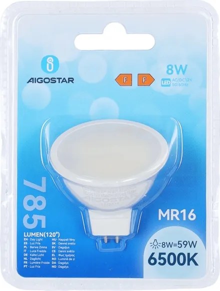 Lampadina LED MR16 GU5,3/8W/12V 6500K - Aigostar