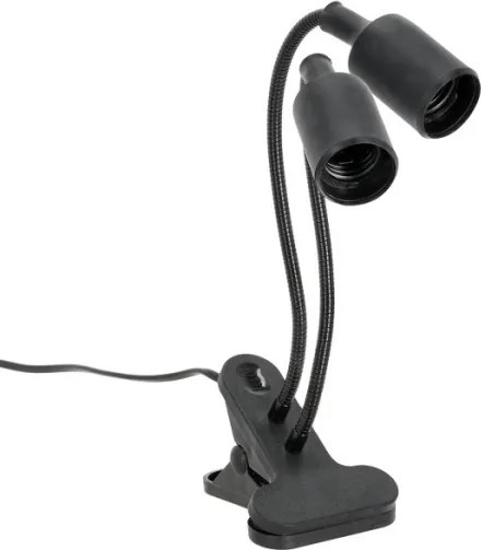 Lampada da tavolo flessibile con clip per piante PLANTY 2xE27/30W/230V nera