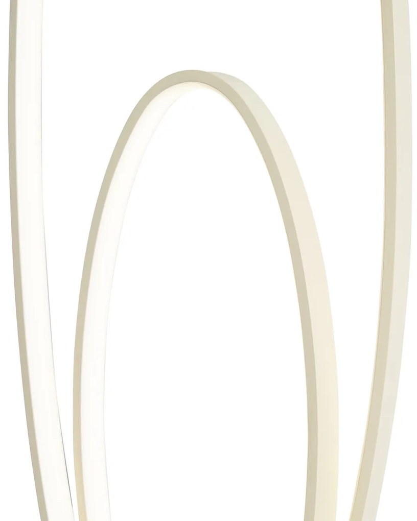 Lampada da terra di design beige con LED dimmerabile a 3 livelli - Boomerang