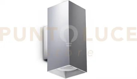 Look square applique a parete 2 luci attacco gu10 cromo 15cm l.6cm ...