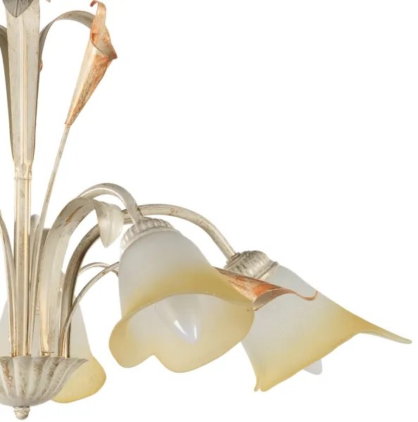 ONLI - Lampadario a sospensione con catena LUCREZIA 5xE14/6W/230V color crema