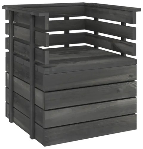 Set Divani da Giardino su Pallet 7 pz Legno Pino Grigio Scuro