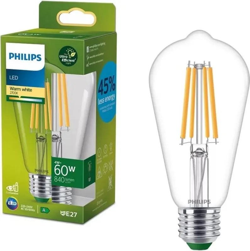Lampadina LED ULTRAEFFICIENT VINTAGE Philips ST64 E27/4W/230V 2700K