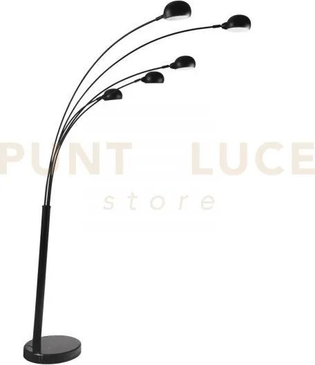 Piantana eracle nera 5 luci attacco e14 108x35x219cm  base in marmo...