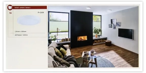 Paulmann 71021 - LED/22W Plafoniera ABIA 230V bianco