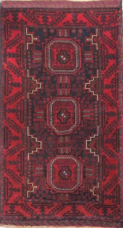 Beluch Tappeto 90 x 170 Blu (Iran) Annodato A Mano