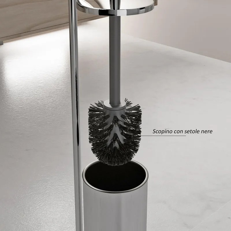 Piantana porta rotolo e porta scopino wc Zoe