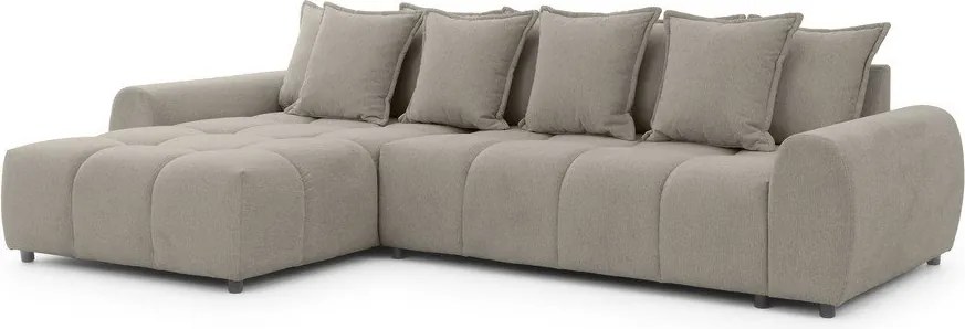 Divano angolare grigio tortora (con penisola a sinistra/con chaise lounge) Albane – Ropez