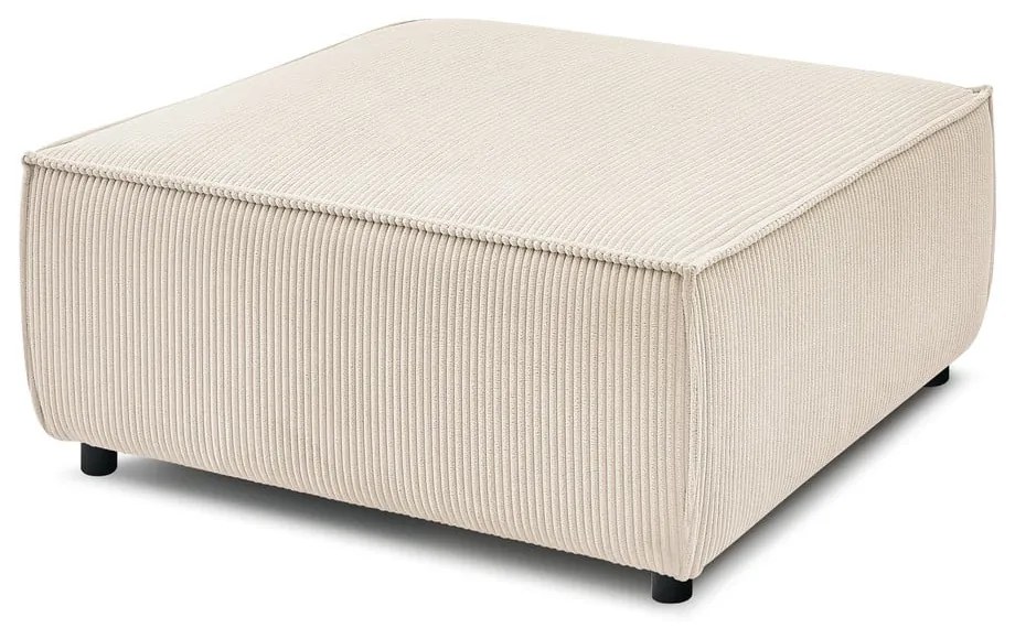 Pouf in velluto a coste color crema Nihad modular - Bobochic Paris