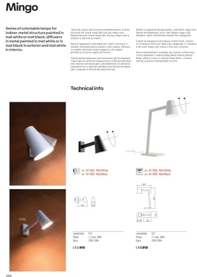 Redo 01-1556 - Lampada da terra MINGO 1xE27/42W/230V bianca