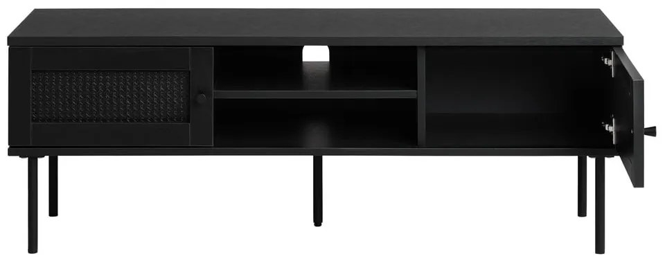 Tavolo TV nero in rovere 120x43 cm Pensacola - Unique Furniture