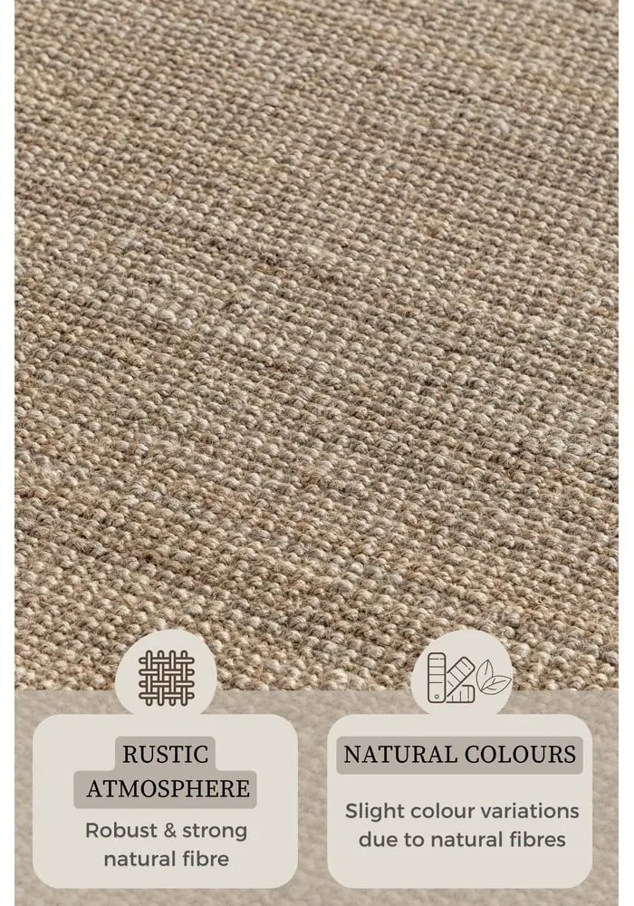 Tappeto beige in iuta 80x150 cm Bouclé – Hanse Home