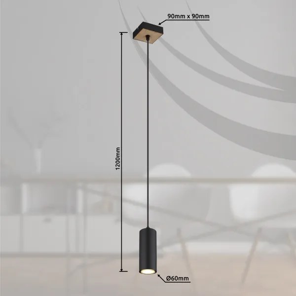 Globo 57911HBW - Lampadario a sospensione con filo ROBBY 1xGU10/35W/230V nero/marrone